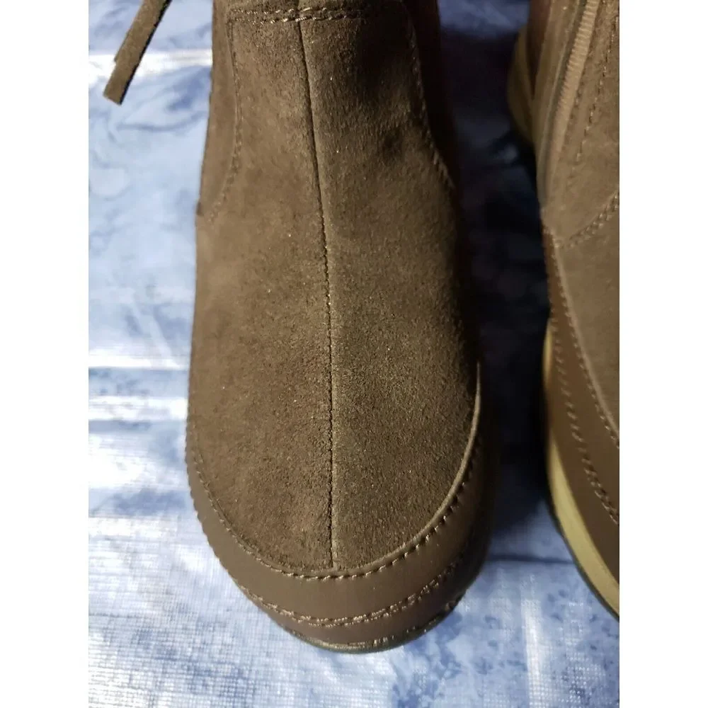 Easy Spirit Women's Epic Ankle Boot, Dark Brown , Leather‎ upper ,6 Wide